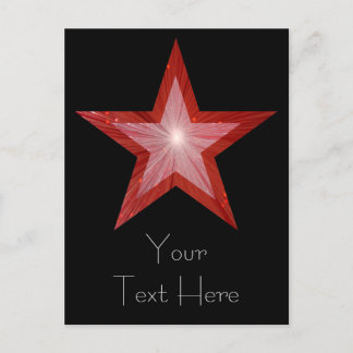 Red Star 'Your Text' postcard black