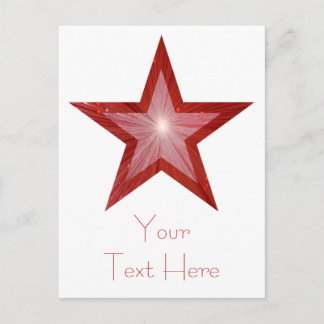 Red Star 'Your Text' postcard white