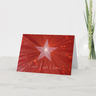 Red Star 'Your Text' text greetings card