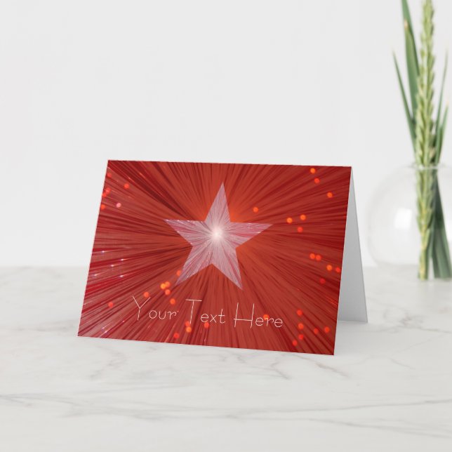 Red Star 'Your Text' text greetings card (Front)