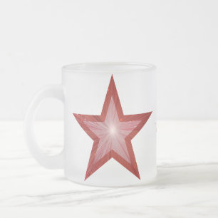 Red Star 'Your Text' two tone mug white