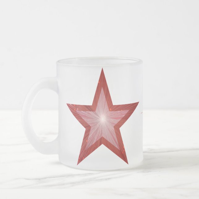 Red Star  'Your Text' two tone mug white (Left)