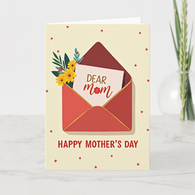 Red Starburst Mothers Day Card (Front)