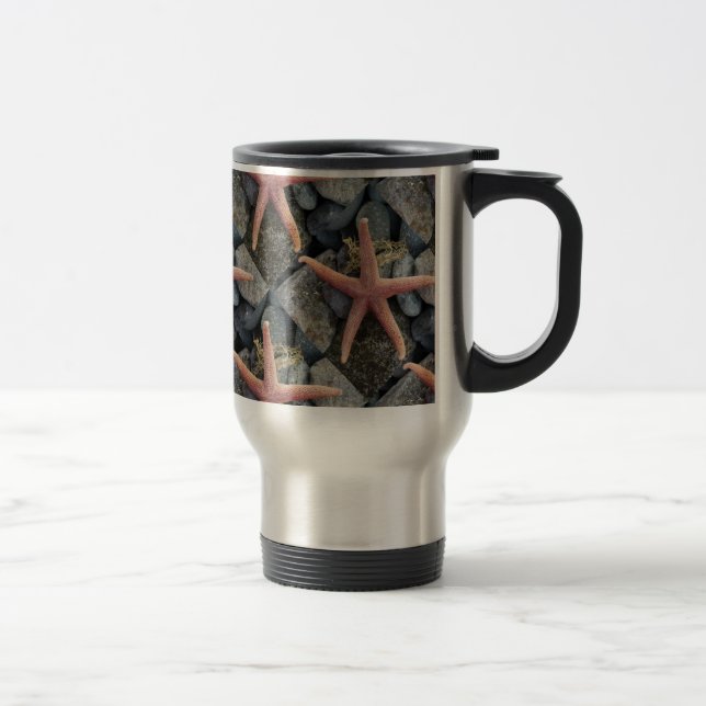 Red Starfish Beach House Decor Travel Mug (Right)