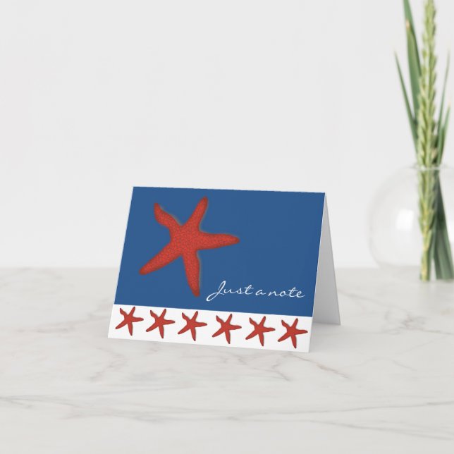 Red Starfish Note Card (Front)