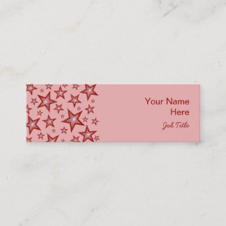 Red Stars business card side pink skinny