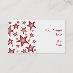 Red Stars business card side white