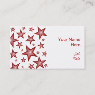 Red Stars business card side white