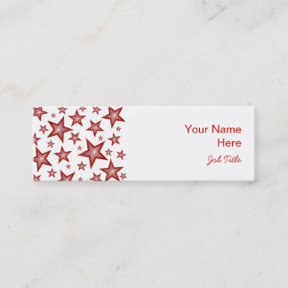 Red Stars business card side white skinny