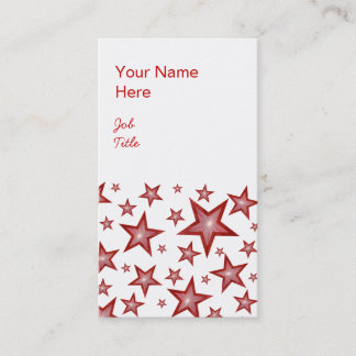 Red Stars business card white portrait