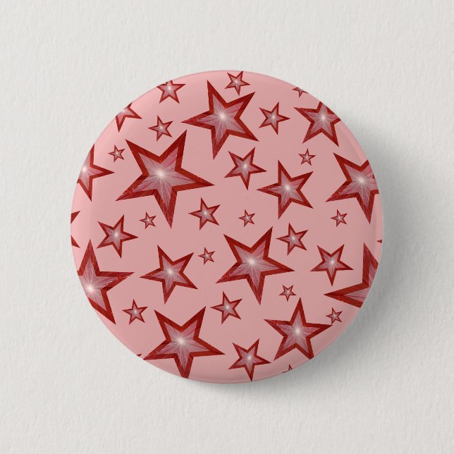 Red Stars button badge pink (Front)