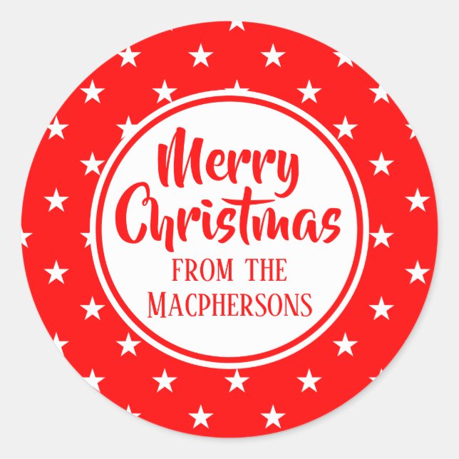 Red Stars Christmas Stickers (Front)
