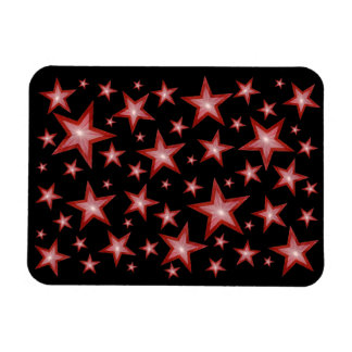 Red Stars flexible magnet black