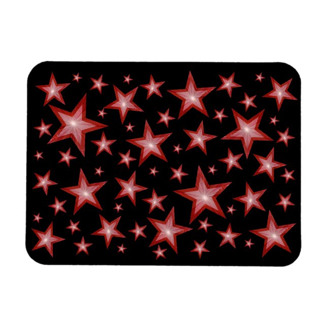 Red Stars flexible magnet black (Horizontal)