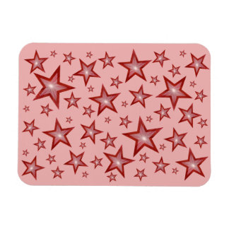 Red Stars flexible magnet pink
