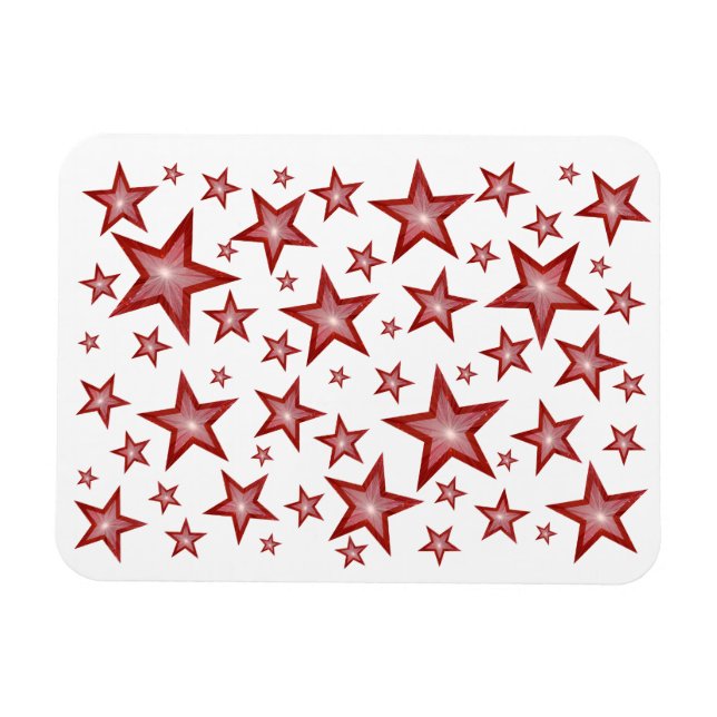 Red Stars flexible magnet white (Horizontal)