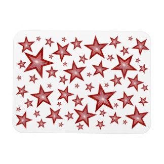 Red Stars flexible magnet white