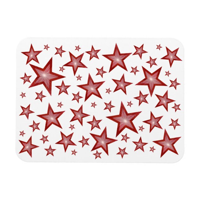Red Stars flexible magnet white (Horizontal)