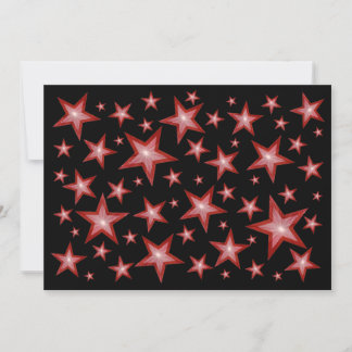 Red Stars invitation black