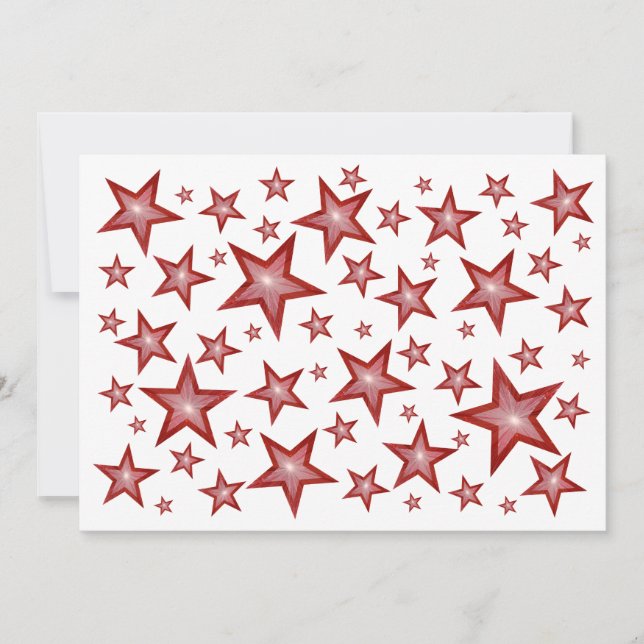 Red Stars invitation white (Front)