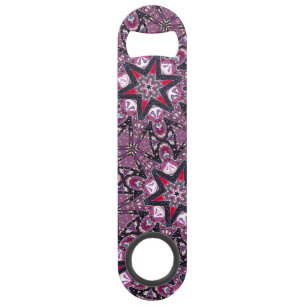 Red Stars on Purple Speed Bottle Opener