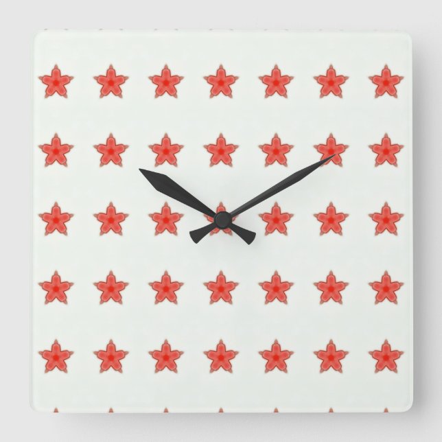 red stars on white clock (Front)