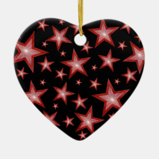Red Stars ornament heart black