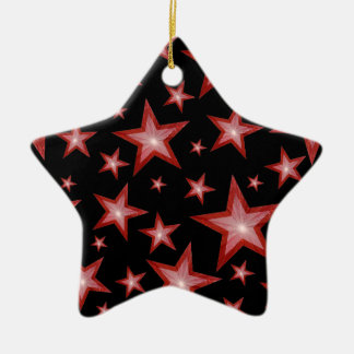 Red Stars ornament star black