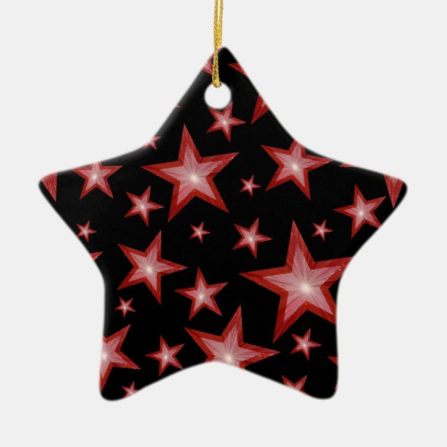 Red Stars ornament star black (Front)