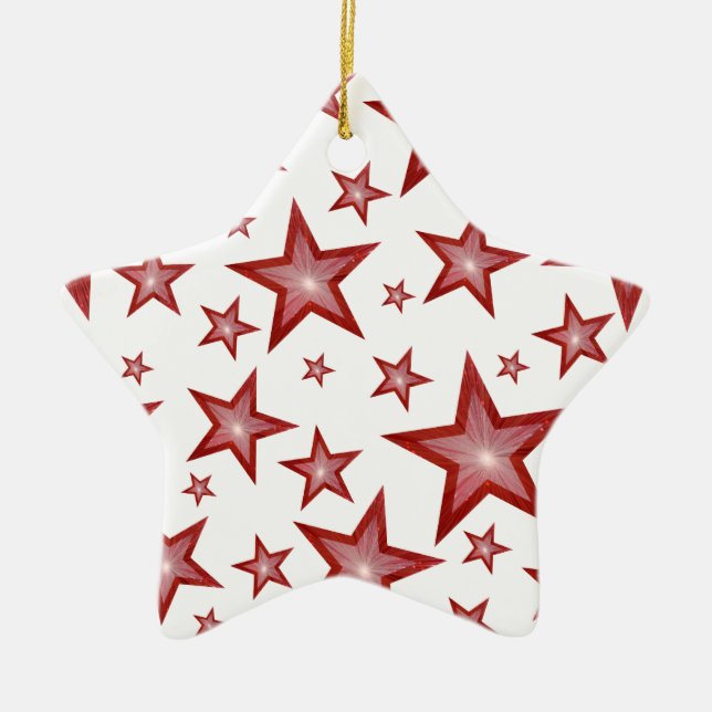 Red Stars ornament star white (Front)