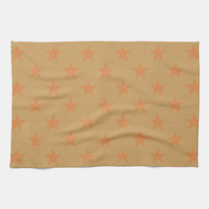 Red stars pattern tea towel