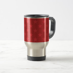 Red stars pattern travel mug
