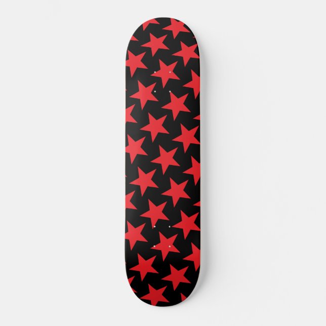 Red Stars Skateboard - Custom Colours (Front)