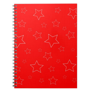 Red Stars Spiral Photo Notebook