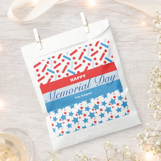 Red Stars Sprinkles Memorial Day Event Party Favour Bags (Clipped)