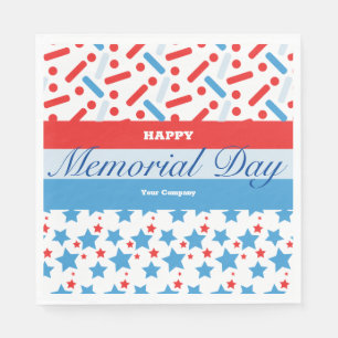 Red Stars Sprinkles Memorial Day Event Party Napkin