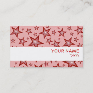 Red Stars stripe business card white back