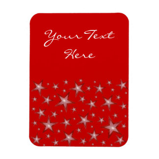 Red Stars 'Text' flexible magnet vertical red