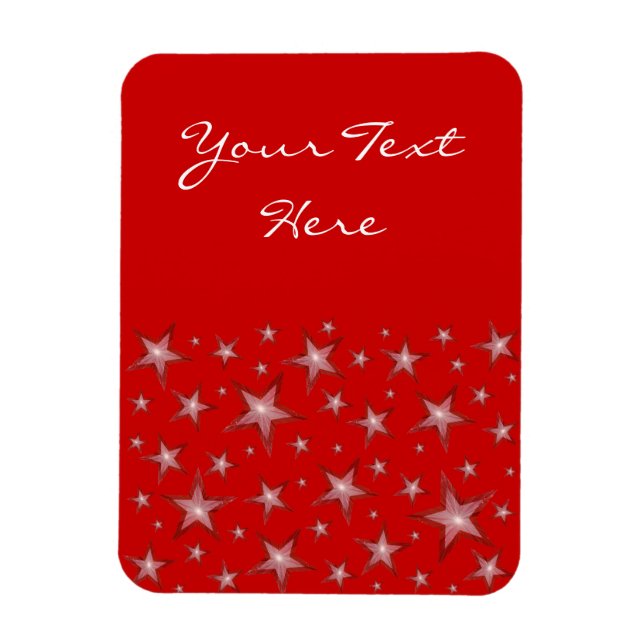 Red Stars 'Text' flexible magnet vertical red (Vertical)