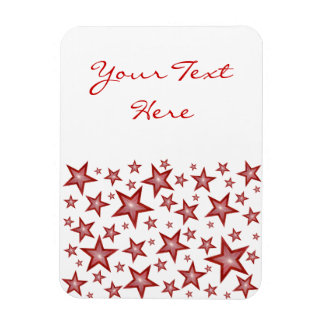 Red Stars 'Text' flexible magnet vertical white