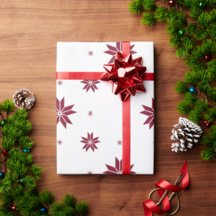Red stars xmas pattern winter festive geometric Wrapping Paper