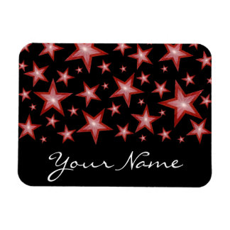 Red Stars 'Your Name' flexible magnet black