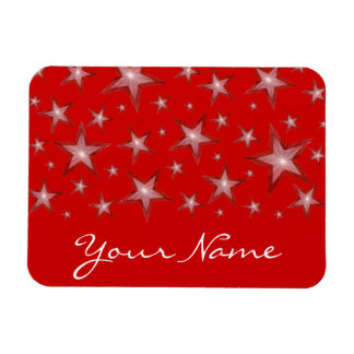 Red Stars 'Your Name' flexible magnet red