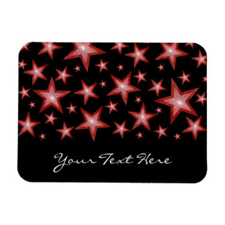Red Stars 'Your Text' flexible magnet black