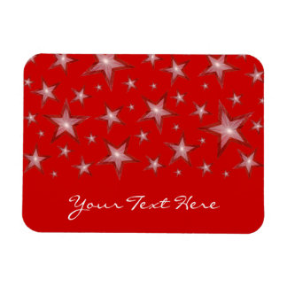 Red Stars 'Your Text' flexible magnet red