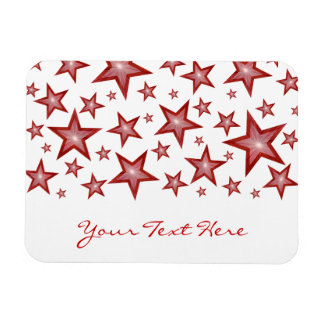 Red Stars 'Your Text' flexible magnet white