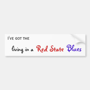 Red State blues bumper sticker - Customised