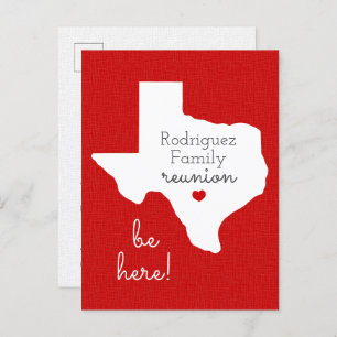 Red State of Texas Family Reunion Postcard