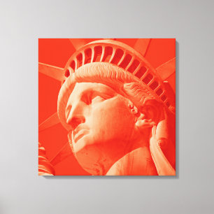Red Statue of Liberty Wrapped Canvas