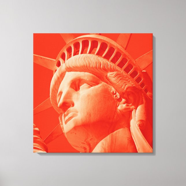 Red Statue of Liberty Wrapped Canvas (Front)